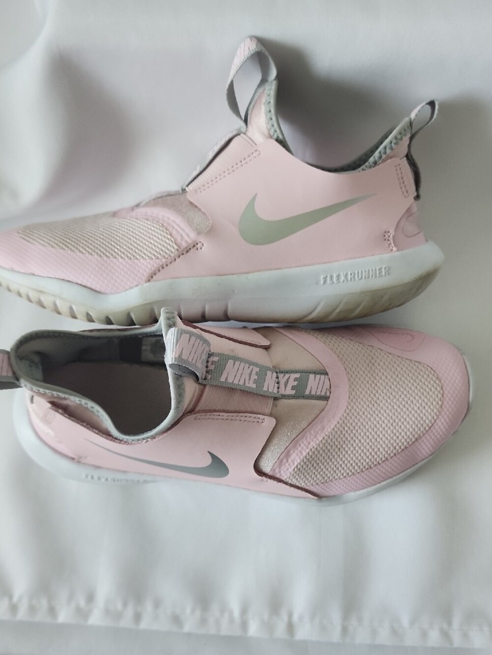 Nike Kids Light Pink Slip-On Sneakers with Silver Swoosh - Picture 7 of 7